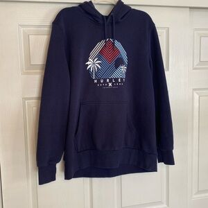 Mens Hurley hooded sweatshirt, navy blue, large